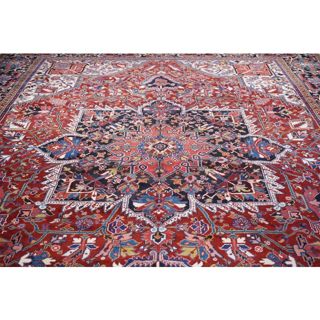 Mid 20th Century Vintage Heriz Rug 11'2'' X 15'2'' For Sale - Image 5 of 10