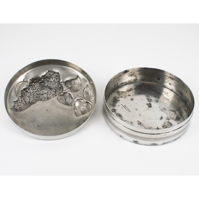 Albert Chezal Art Nouveau Pewter Box with Lilac Decor, France circa 1910 For Sale - Image 14 of 16
