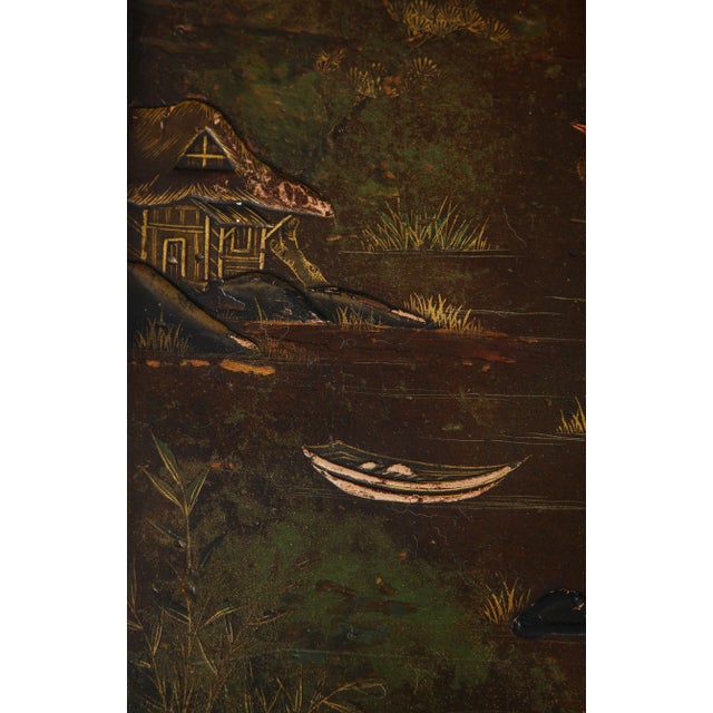 Wood French Aubergine and Gilt Japanned Occasional Table For Sale - Image 7 of 13