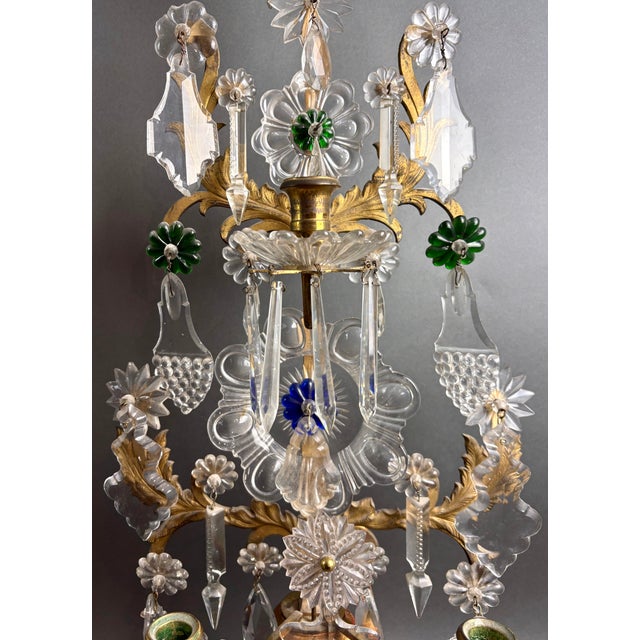 Louis XVI Gilded Bronze Crystal Pinwheel Candelabra, Set of 2 For Sale - Image 13 of 18