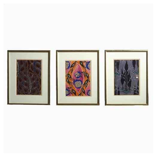 Antique Woodcut in the Style of Matisse, 1910s, Set of 3 For Sale