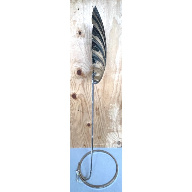 Metal Tommaso Barbi 'Conchiglia' (Shell) Nickel Floor Lamp, c. 1970 For Sale - Image 7 of 10