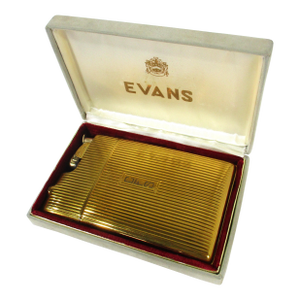 Dunhill Styled Evans Gold Toned Cigarette Case With Lighter