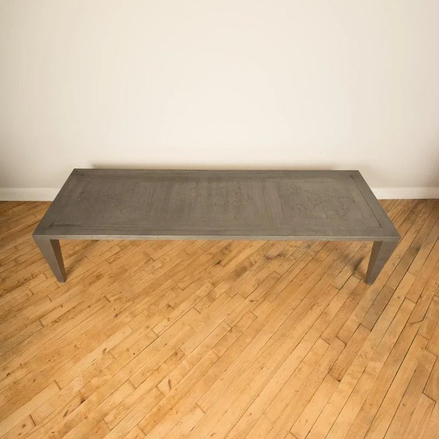 Contemporary 1980s Metal Clad Silver Color Coffee Table For Sale - Image 3 of 9