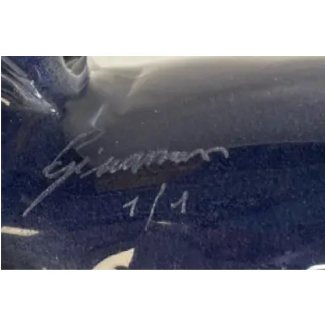 Vintage Murano Cobalt Art Glass Sculpture Unicorn Horse Signed Guiman 1/1 For Sale - Image 18 of 18