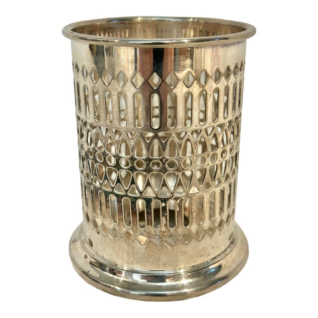 Vintage Sheffield Silver Co. Art Deco 3.75” Condiment Holder or Jar Sleeve For Sale