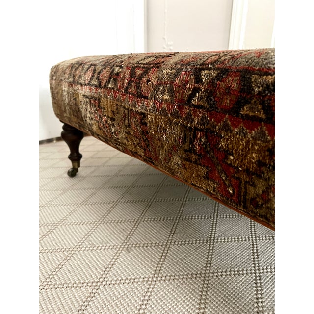 1980s Turkish Anatolian Rug Stool Ottoman or Coffee Table For Sale - Image 10 of 12