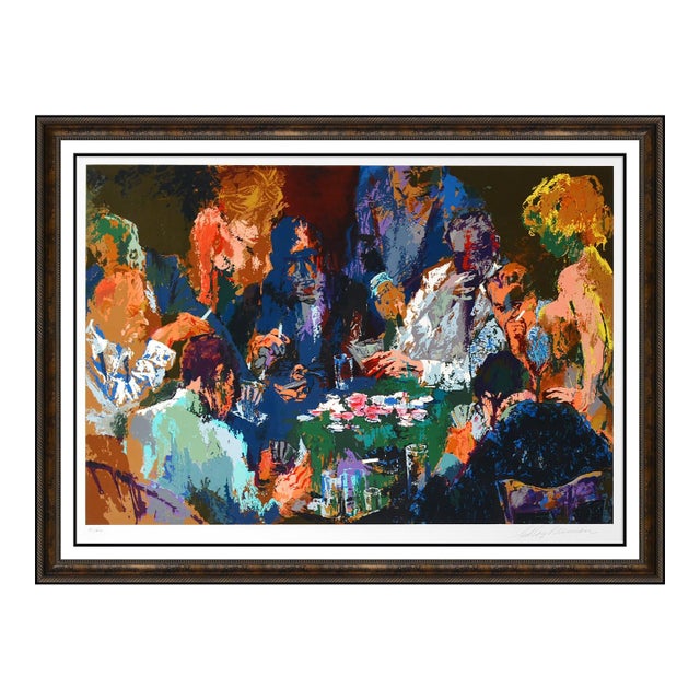 2004 International Poker Modern Green Serigraph LeRoy Neiman For Sale