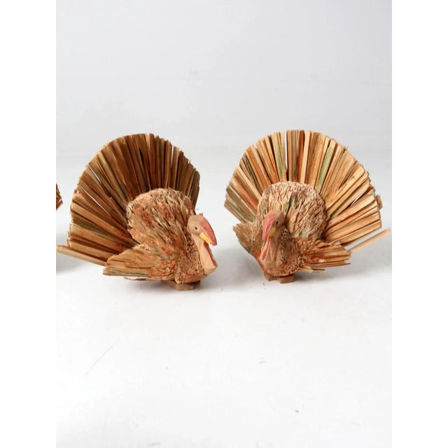 American Vintage Woven Decorative Turkeys Set of 4 For Sale - Image 3 of 12