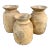 Antique Wabi-Sabi Hand Turned Bleached Raw Wooden Vessels, Set of 3 For Sale