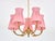 Vintage Swedish Five-Arm Brass Chandelier with Pink Shades, 1940s For Sale - Image 4 of 13
