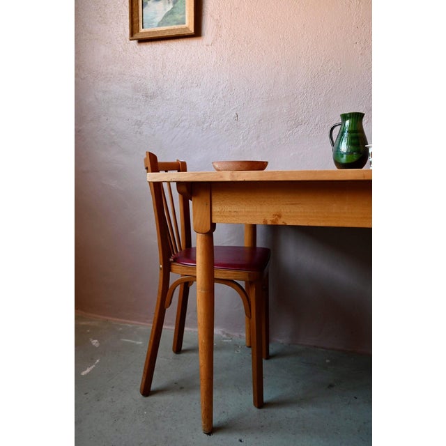 Scandinavian Bistro Table in Light Wood, 1960s For Sale - Image 3 of 17