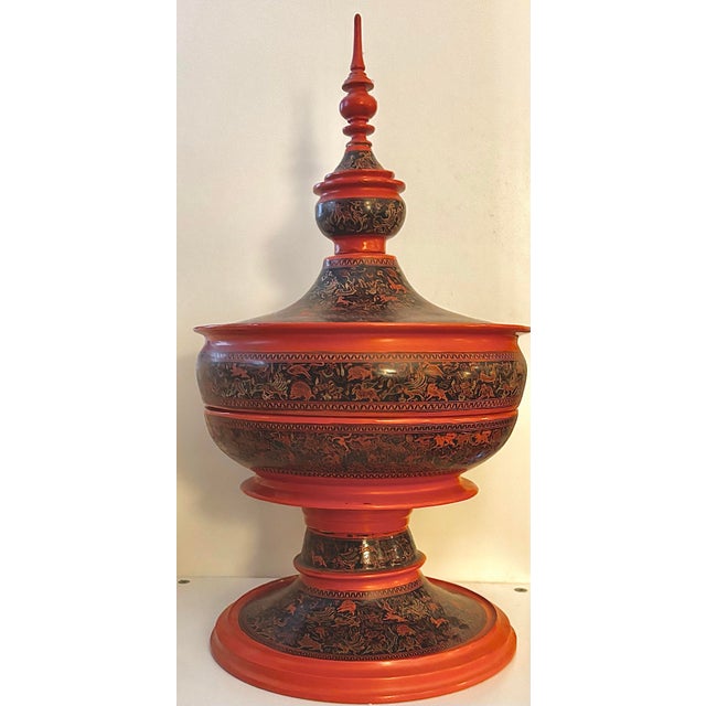 An exceptional antique Burmese hsun-ok, a traditional ceremonial offering vessel used in Buddhist devotional practice,...