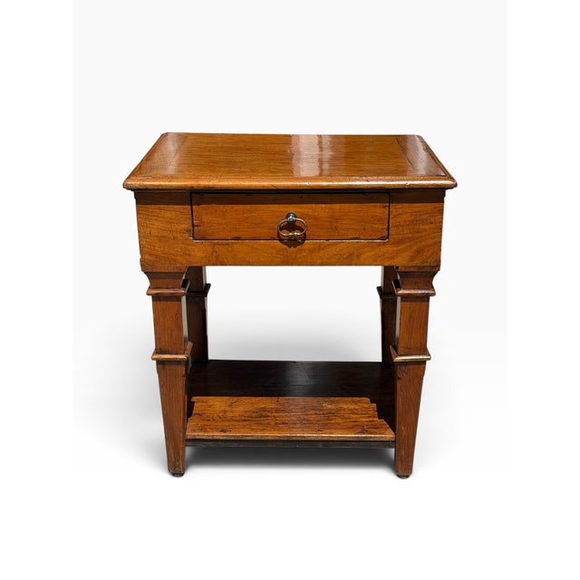 18c Style Italian Walnut Rustic European Side or End Table For Sale - Image 4 of 5