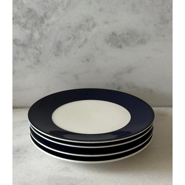 Set of 4 Vintage Italian Pagnossin Treviso Blue Small Plates For Sale In Austin - Image 6 of 8