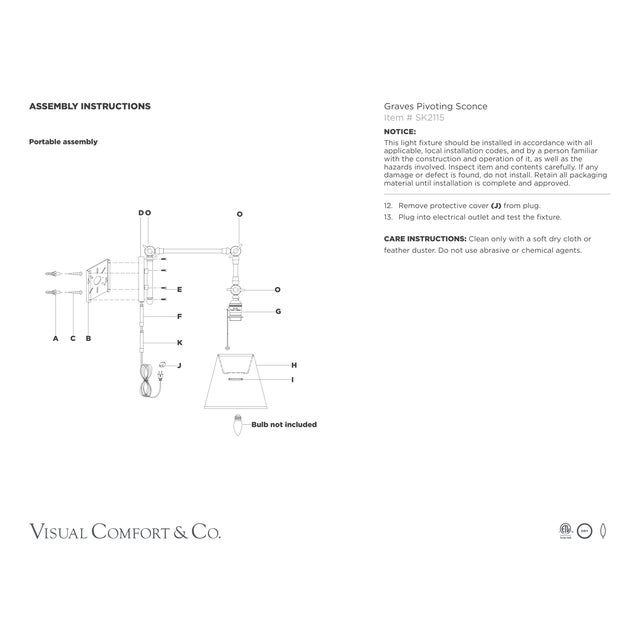 Visual Comfort Suzanne Kasler for Visual Comfort Signature Graves Pivoting Sconce in Hand-Rubbed Antique Brass with Linen Shade For Sale - Image 4 of 6