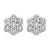 2.80 Carat, 7 Diamond Floral Cluster Flower Stud Earrings in 14 Karat WhiteGold For Sale - Image 15 of 18