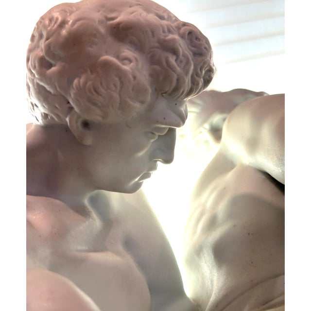 Vintage Johan Peter Molin Bisque Porcelain the Knife Wrestlers Sculpture For Sale - Image 11 of 14