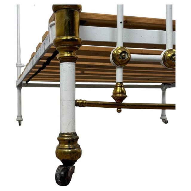 Metal Antique Victorian Brass and Iron King Size Bed, 1800s For Sale - Image 7 of 8