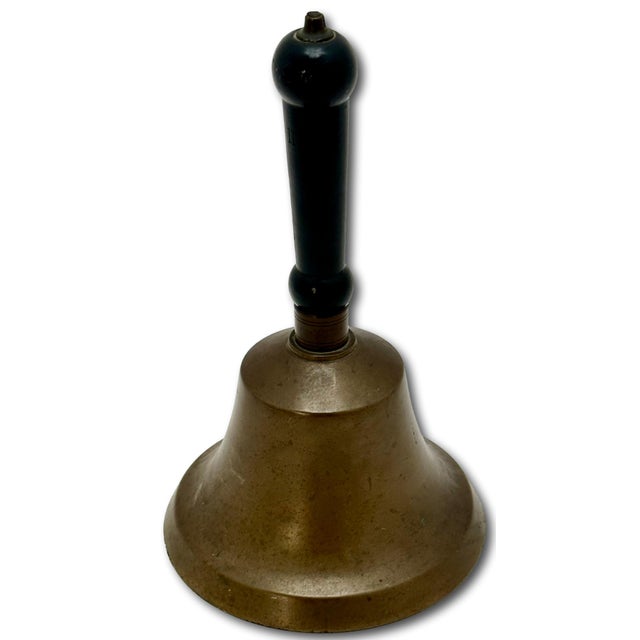 Very Large Size Authentic Antique Late 19th Century American Brass Schoolhouse Bell - 11 Inches Tall For Sale - Image 15 of 18