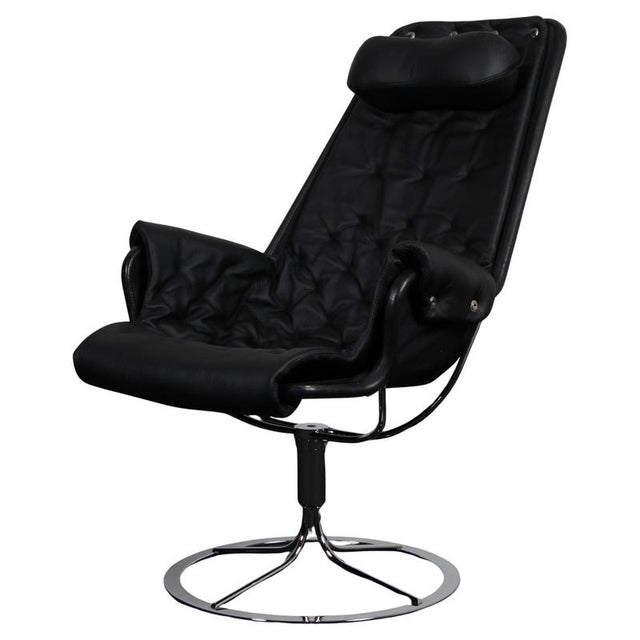 Jetson Lounge Chair in Black Leather by Bruno Mathsson for Dux, 2000s For Sale - Image 10 of 10