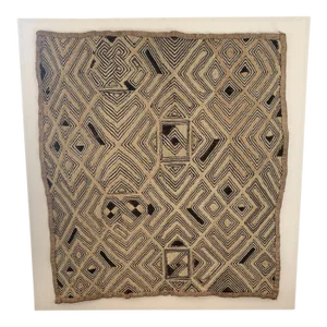 Mounted African Kuba Cloth Textile Panel