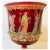 Glass 1920s Italian Venetian Salviati Murano Hand Enameled Ruby Glass Chalice For Sale - Image 7 of 11
