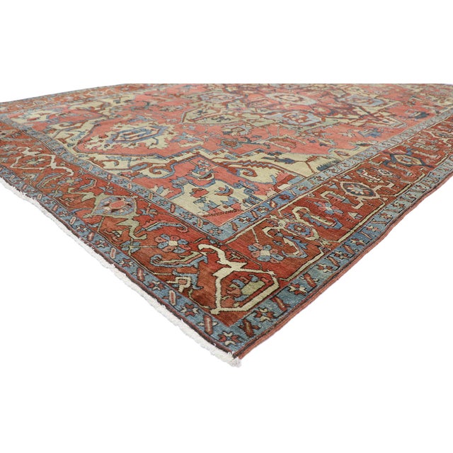 77539 Antique Persian Serapi Rug, 08'08 x 12'03. The Imperial Noble: A Late 19th Century Persian Serapi Masterpiece of...