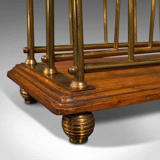 1880s Antique Victorian English Oak Newspaper Rack | Chairish