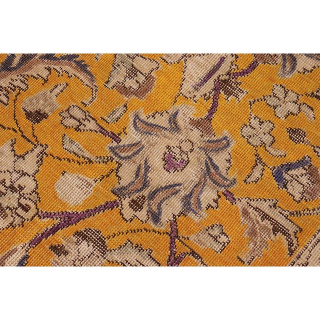 1990s Shabby Chic Vintage 1990's Orange/Blue Wool Rug - 9'11'' X 12'6'' For Sale - Image 5 of 10