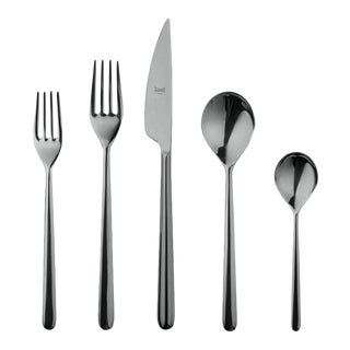 Mepra Linea 5-Piece Flatware Set, Oro Black For Sale