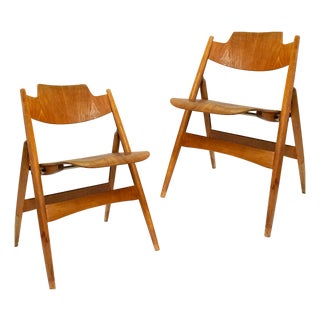 Vintage Folding Chairs by Egon Eiermann, 1950s, Set of 2 For Sale
