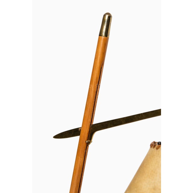 Scandinavian Modern Brass and Leather Floor Lamp, 1950s For Sale - Image 8 of 14