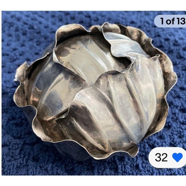 Sterling Silver Table Lighter by Mario Buccellati in the Form of a Cabbage For Sale - Image 6 of 6
