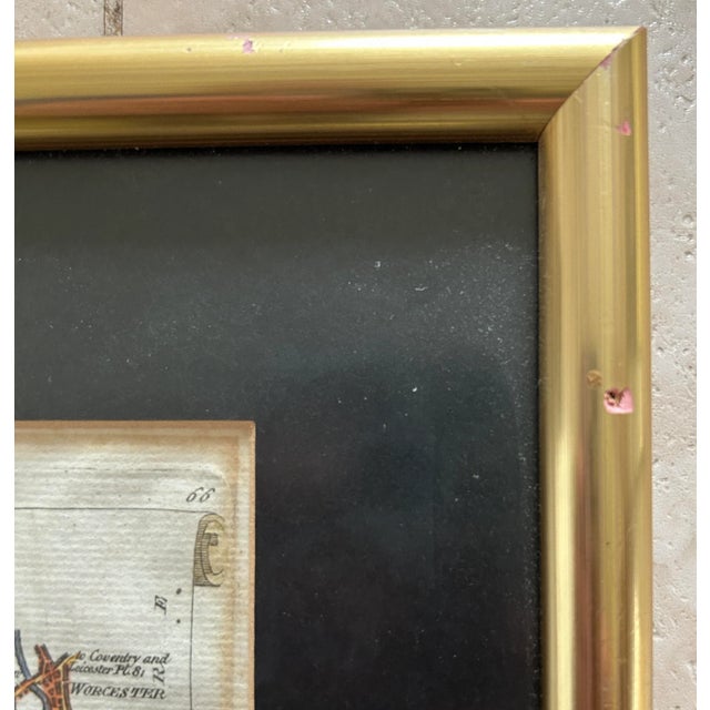 Gold Original English 18th Century Strip Road Map - The Road From Bristol to Worcester & Cambridge to Coventry For Sale - Image 8 of 9