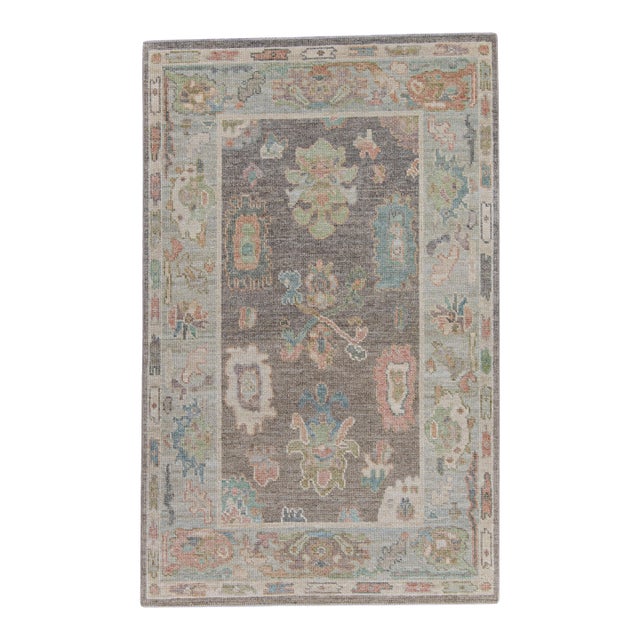 Turkish Oushak Rug 3'10" x 6'1" For Sale