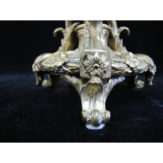 Antique 19thc French Gilt Bronze Ornate Rococo Style Candelabra Candlestick Pair For Sale - Image 12 of 15