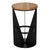 This swivel counter stool showcases a geometric, architectural silhouette with a round white oak seat. A circular footrest...
