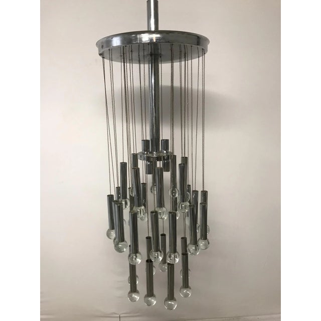 Silver Mid-Century Chandelier by Gaetano Sciolari For Sale - Image 8 of 11