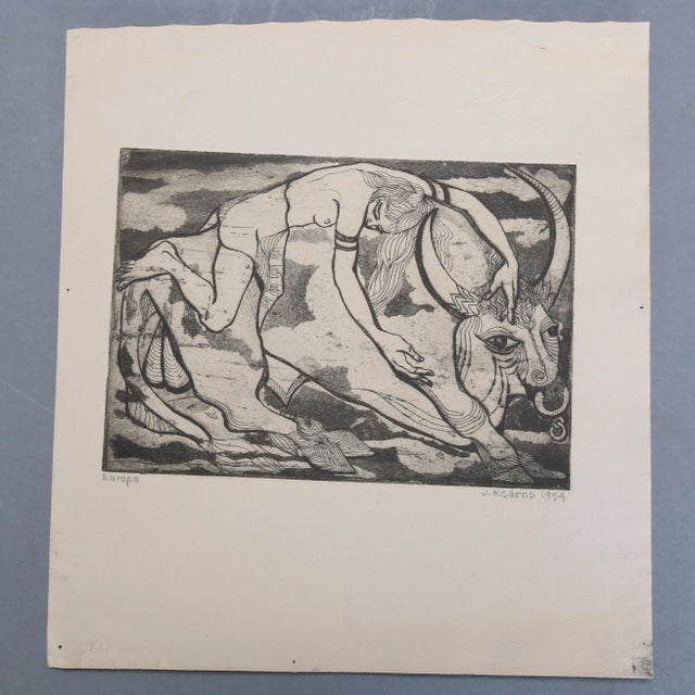 Mid 20th Century Expressionist Figurative Lithographs by James Joseph Kearns - Set of 4 For Sale - Image 4 of 9