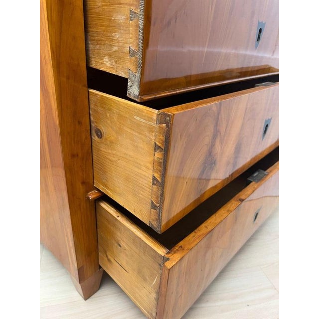 Biedermeier Ebonized Chest of Drawers in Cherry Veneer, South Germany, 1830 For Sale - Image 15 of 18