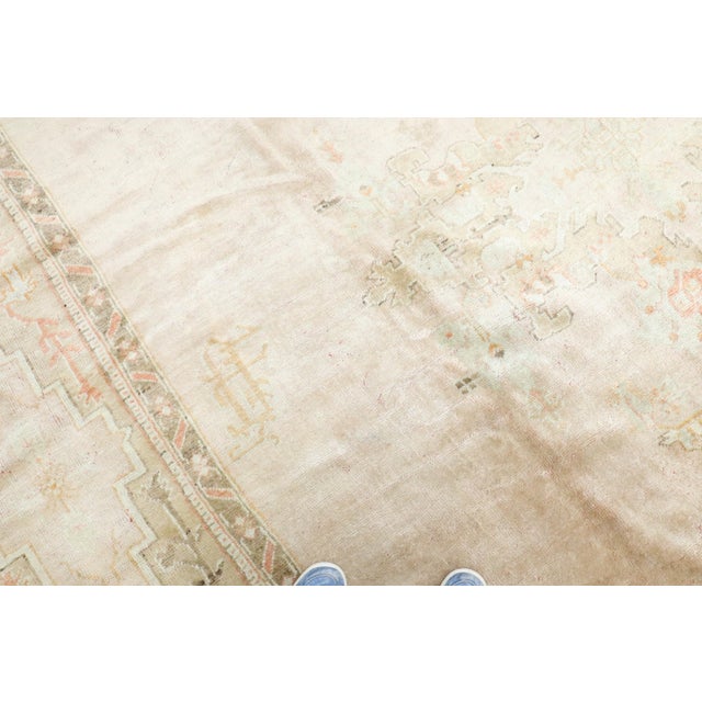 Antique Zabihi Collection Light Pink Turkish Oushak Oversize Rug For Sale In New York - Image 6 of 12
