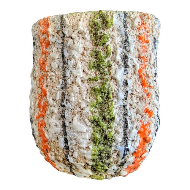 Lava Glaze Pottery Vase Mid-Century-Modern For Sale