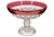 1960s tall round pedestal compote in the "King's Crown" pattern. Several small scratches in red.