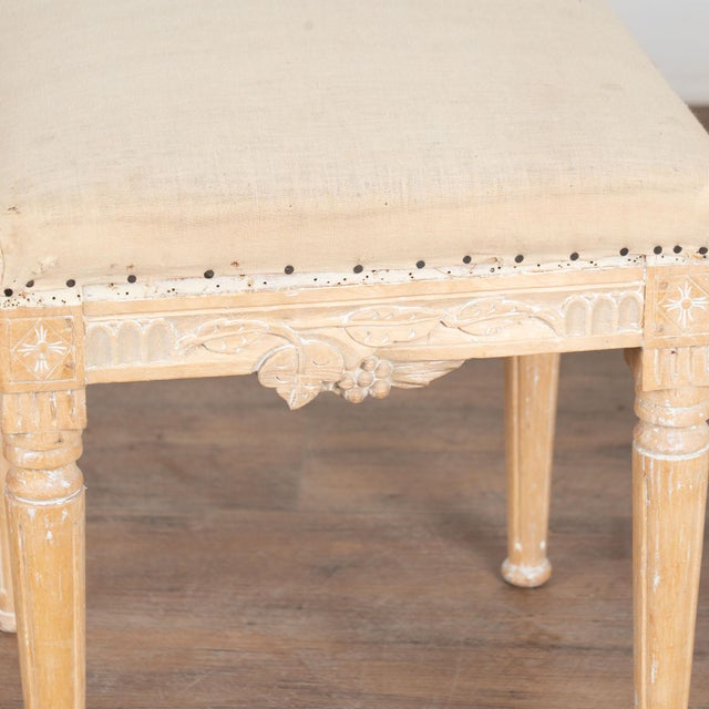 Pair Early 20th Century Swedish Pine Taboret Stools With Egg and Dart Carving For Sale - Image 6 of 14