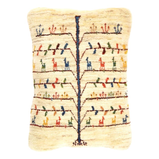 Pasargad DC Fine Hand Knotted Persian Gabbeh Pillow For Sale