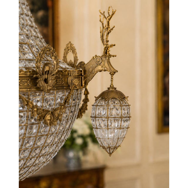 Late 20th Century French Louis XVI Gold Deer Chandeliers - Pair For Sale - Image 15 of 18