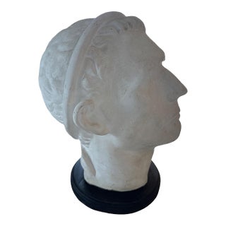 Vintage Italian Plaster Roman Head – Grand Tour Souvenir. For Sale
