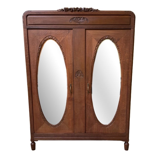 Antique Art Deco Wardrobe, 1925 For Sale