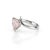 Rose Quartz Heart Ring, Pink Gemstone 925 Silver Ring Us 7 For Sale - Image 4 of 5